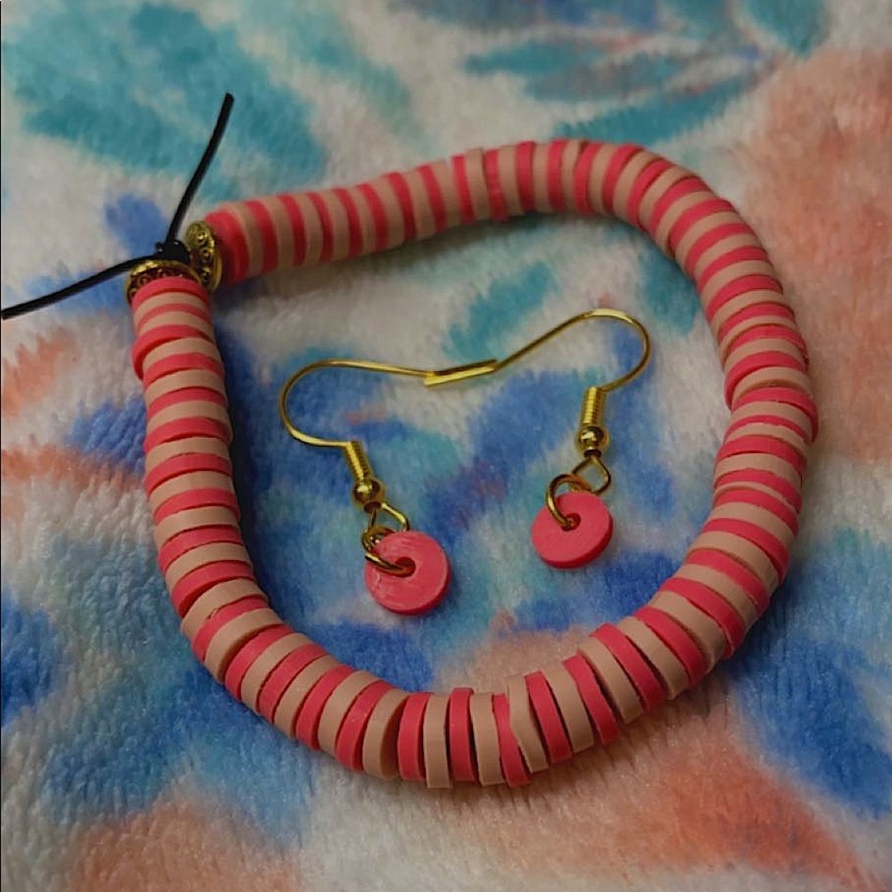 Stretchy Bracelet (homemade) with earrings